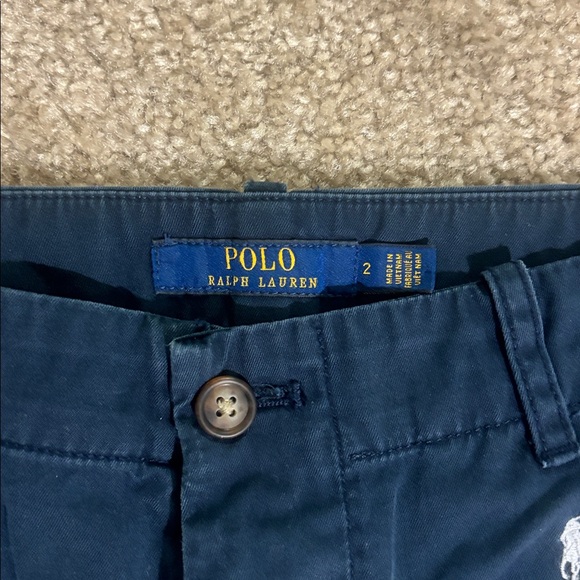 Ralph Lauren Polo Vintage Women's Dark Blue Embroidered Shorts - Picture 2 of 3